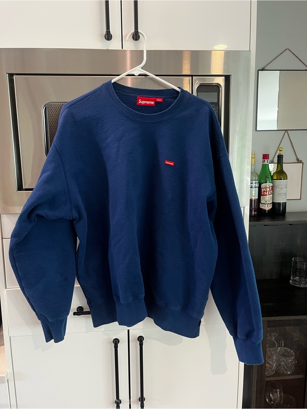Supreme blue Crewneck with Red Box Logo